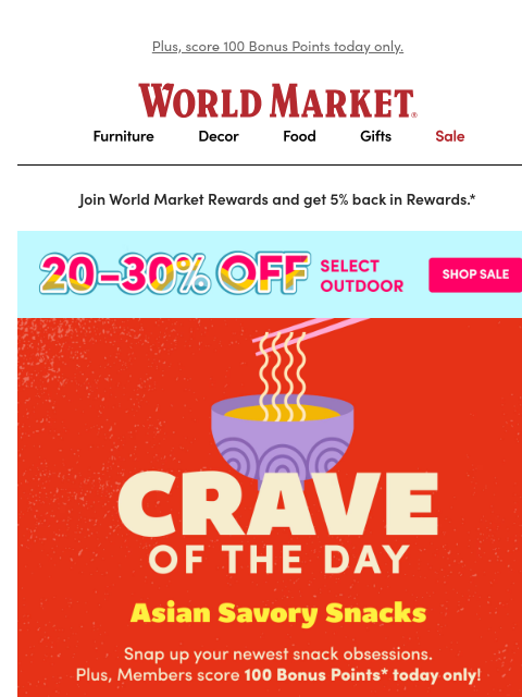 emailworldmarket newsletter: Snack cravings? We’ve got you covered.