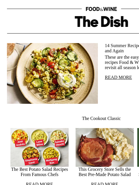 foodandwine newsletter: 14 Summer Recipes Our Readers Save Again and Again