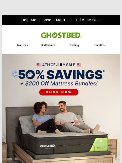 ghostbed newsletter: $200 off Bundles to Celebrate America!! 🇺🇸🇺🇸