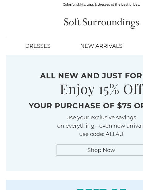 softsurroundings newsletter: Summer Savings