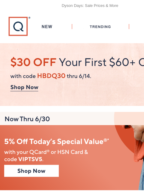 qvcemail newsletter: Today! Dyson TSV® & 5 Easy Pays on It All + Get $3...