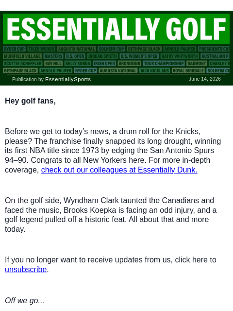 newsbreakexpress newsletter: Wyndham Clark Booed by Canadians