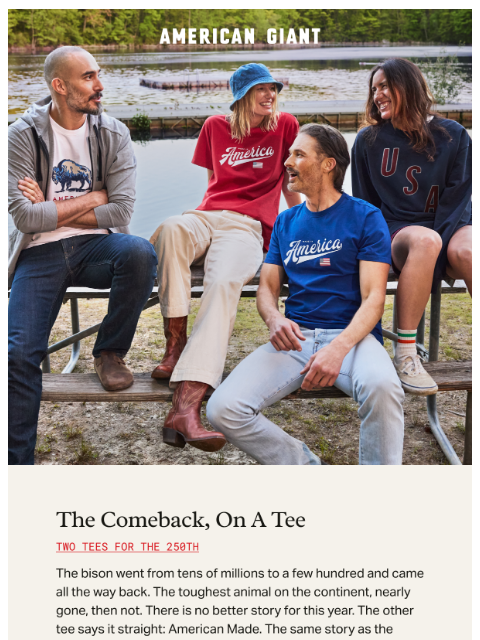 american-giant newsletter: Bison and American Made. Limited.