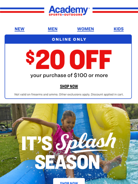 academy newsletter: 🚨LAST DAY! Take $20 OFF Your $100+ Online Purchas...