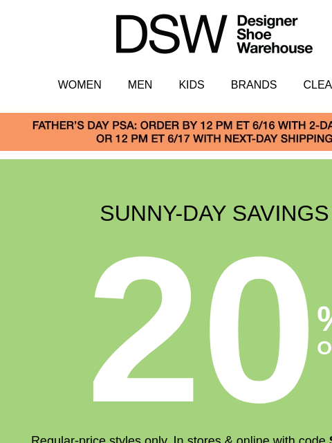 dsw newsletter: Last chance for 20% off!