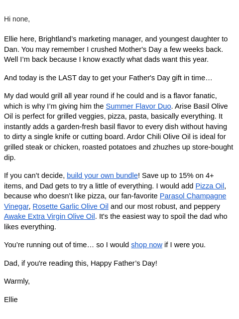 brightland newsletter: Today's the last day
