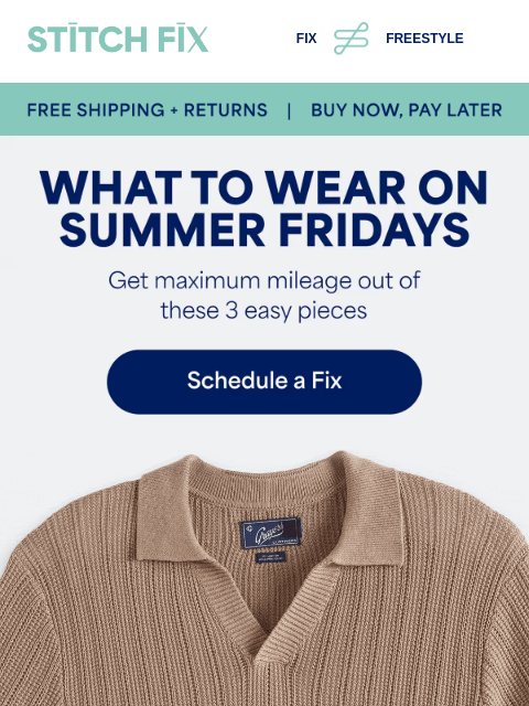 stitchfix newsletter: Summer workwear, handled