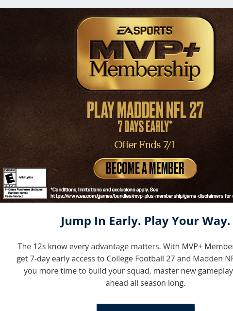 seahawksemail newsletter: Start Your Season Early with EA SPORTS