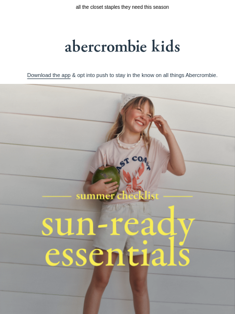 abercrombie newsletter: we made you a checklist →