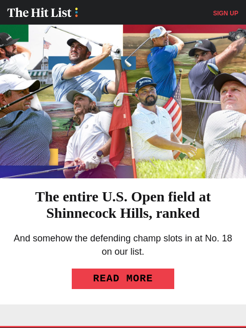 golfdigest newsletter: The entire U.S. Open field, ranked