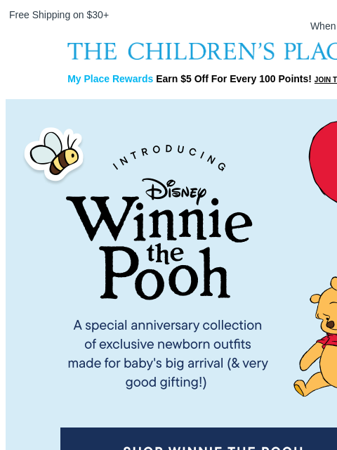 childrensplace newsletter: Introducing: Winnie the Pooh Collection 🍯🎈