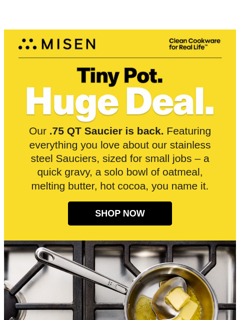 misen newsletter: The Return of Our Mini Saucier!