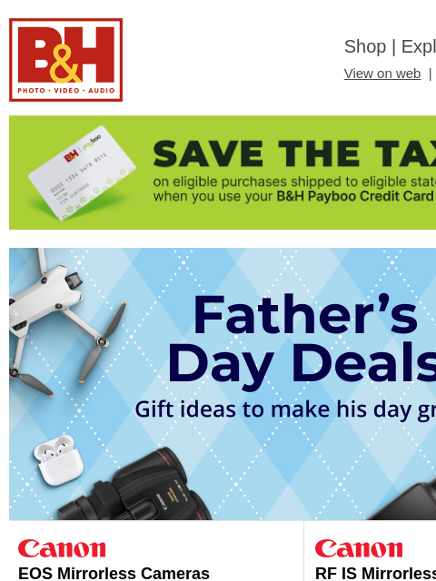 bhphotovideo newsletter: 💰 Save Now on Great Gifts for Dad!