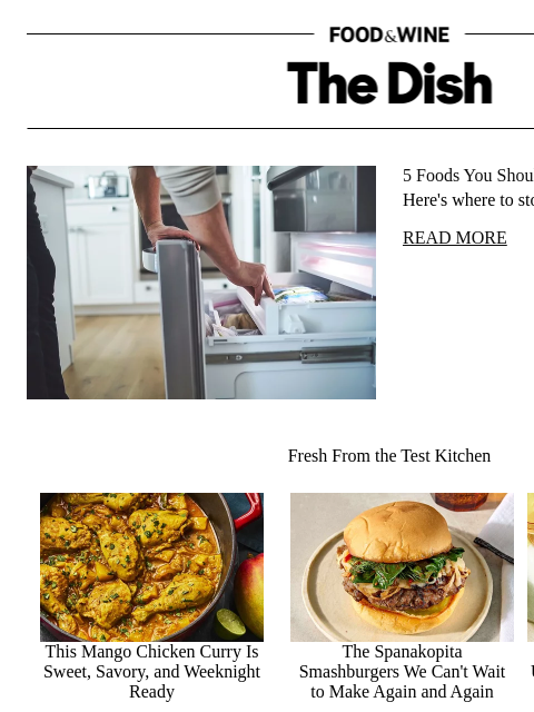 foodandwine newsletter: 5 Foods You Should Never Freeze