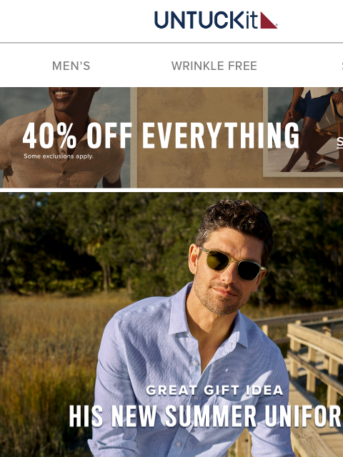 untuckit newsletter: 40% Off Dad’s New Summer Uniform