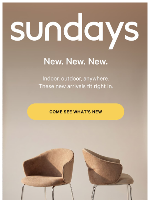 sundays-company newsletter: New arrivals, right this way