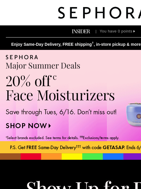 sephora newsletter: It’s PRIDE!! 🌈 💜