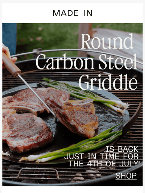 madeincookware newsletter: Built for Your Grill. Ready for the 4th.