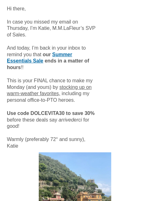 mmlafleur newsletter: FINAL HOURS: 30% OFF