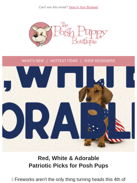poshpuppyboutique newsletter: 🇺🇸 Stars, Stripes & Style – Shop 4th of July Loo...