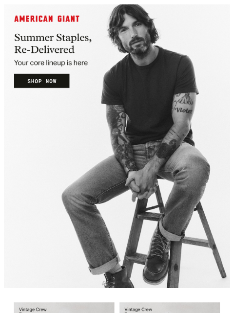american-giant newsletter: Summer Staples, Back In Stock