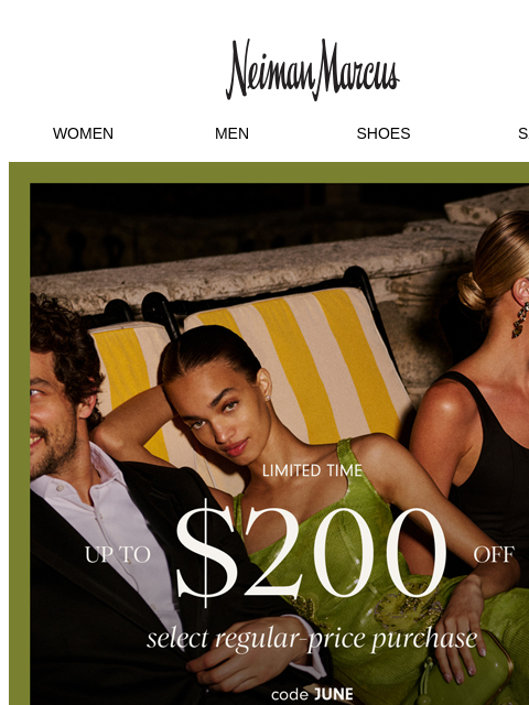 neimanmarcus newsletter: Up to $200 off + triple InCircle points