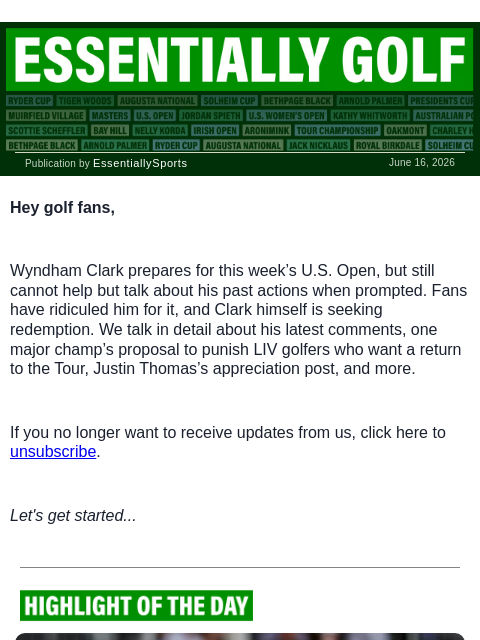 newsbreakexpress newsletter: ‘Feel Awful I Did That’: Wyndham Clark