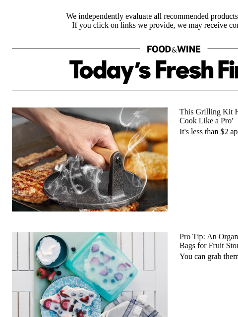 foodandwine newsletter: 44% Off: The Fruit Storage Bags Recommended by Org...