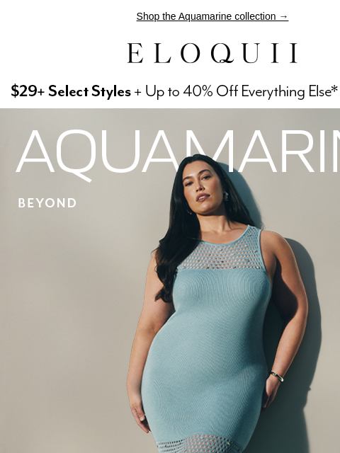 eloquii newsletter: NEW crochet knits, sheer layers, ocean hues 💙