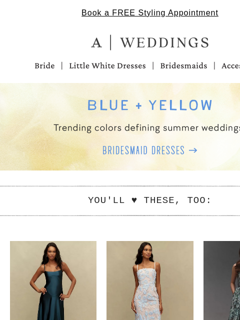 anthropologie newsletter: Bridesmaids in Blue & Yellow