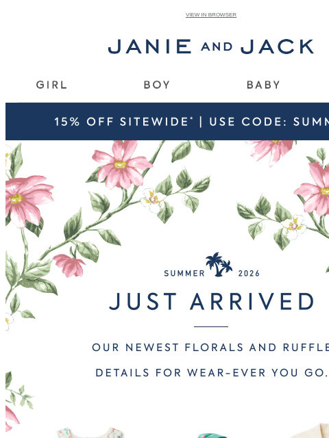 janieandjack newsletter: Use code SUMMER15...
