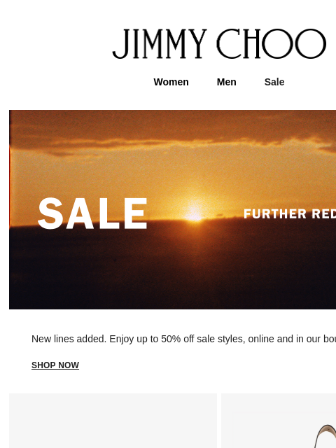 jimmychoo newsletter: Further Reductions | New Lines Added