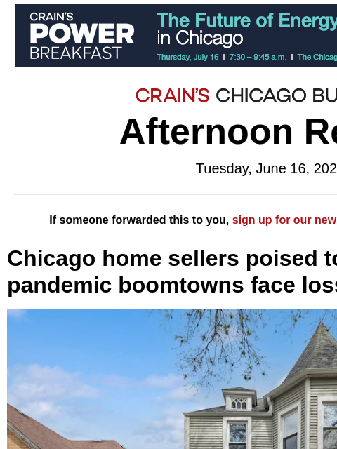 crainalerts newsletter: Chicago home sellers poised to profit while pandem...