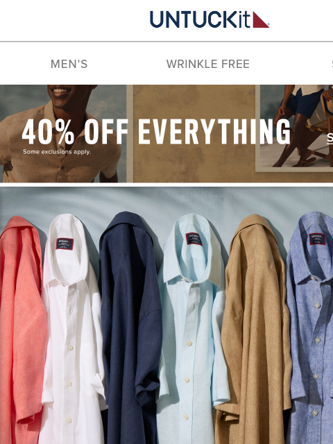 untuckit newsletter: Last Call: 40% Off Dad’s Favorite Summer Fabric