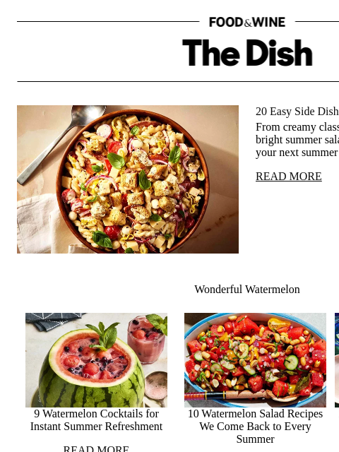 foodandwine newsletter: 20 Easy Side Dishes for Your Next Cookout