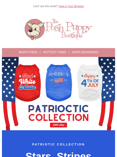 poshpuppyboutique newsletter: Your Pup Called — They Want to Wear the Flag