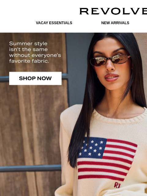 revolve newsletter: NOW TRENDING: Red, White & Cotton