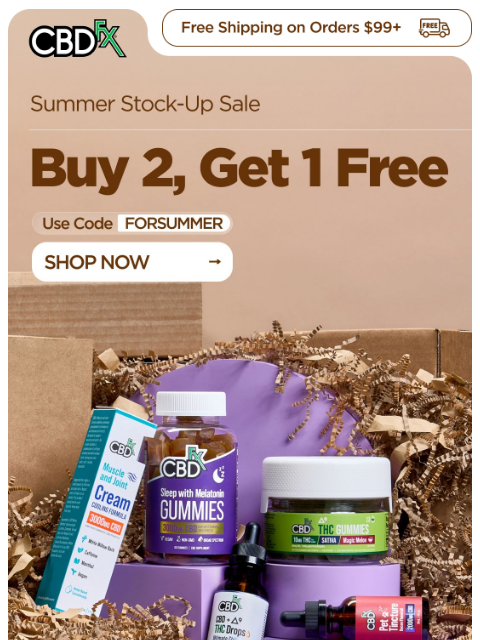 cbdfx newsletter: Your Summer Stock-Up: Buy 2, Get 1 Free