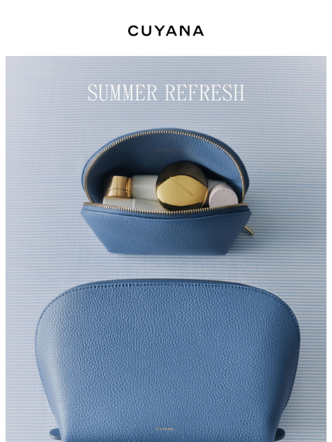 cuyana newsletter: New in Lime, Indigo, and Azure