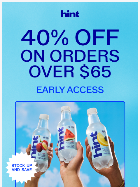 drinkhint newsletter: Stock up early, save 40%!