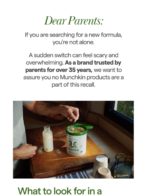 munchkin newsletter: Peace of Mind: Your Munchkin Formula Is Safe and H...