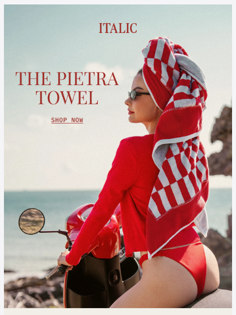 italic newsletter: NEW: The Amalfi Pietra Towel