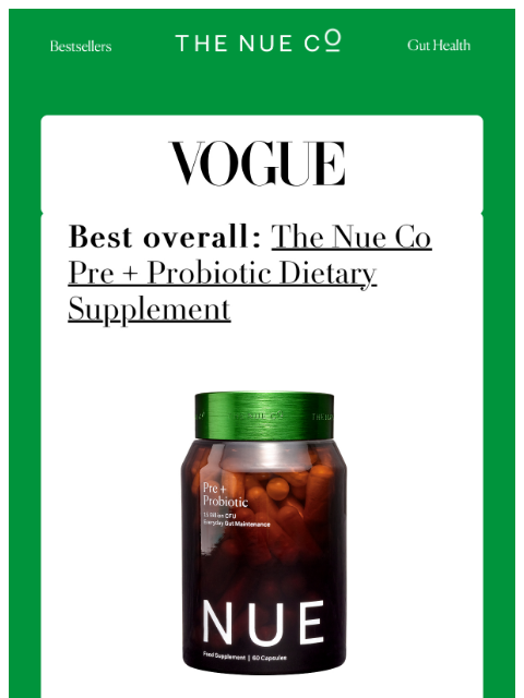 thenueco newsletter: Voted Vogue's #1 Gut Supplement
