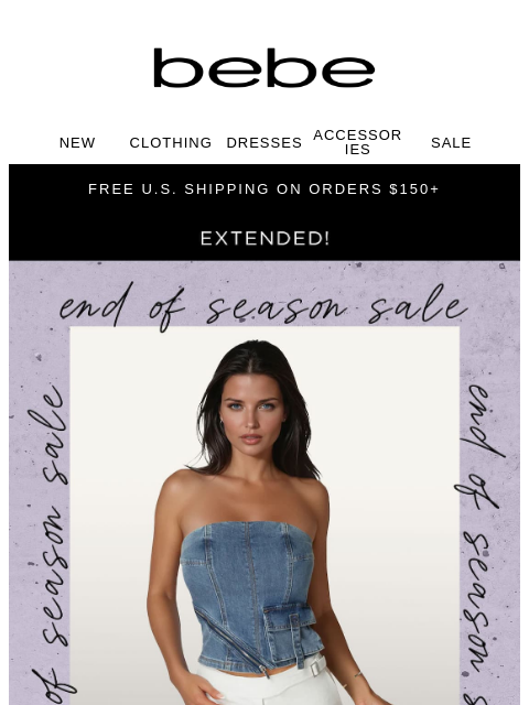 bebe newsletter: EXTENDED: One more day to Spend & Save