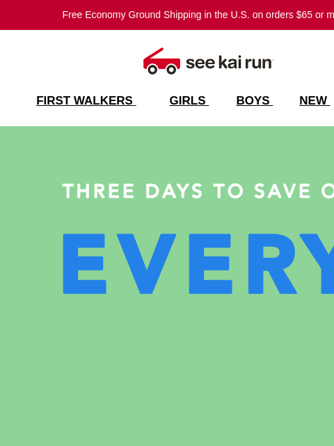 seekairun newsletter: Up to 60% Off Every. Single. Style.