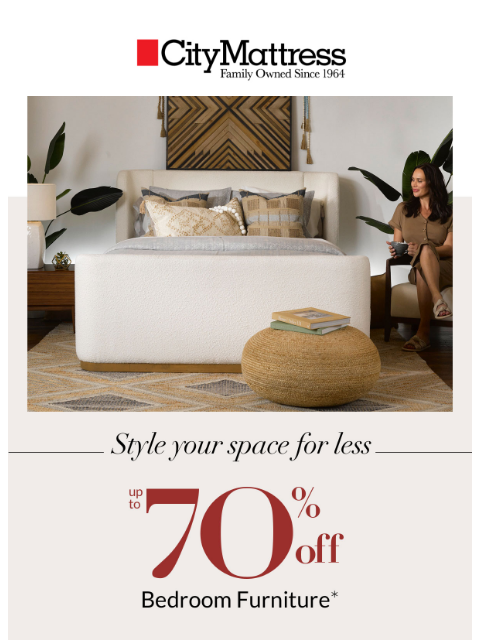 citymattress newsletter: Luxe looks. Up to 70% Off