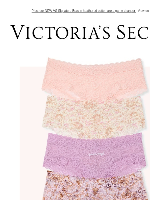 victoriassecret newsletter: NEW Prints & Colors—30% Off Panty Packs