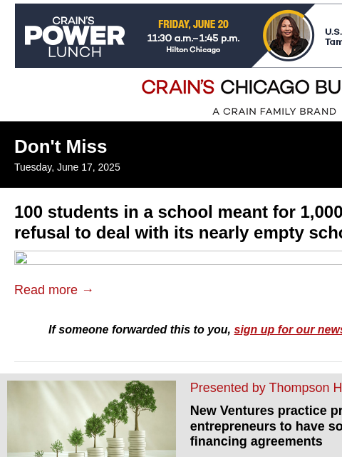 crainalerts newsletter: The cost of Chicago's nearly empty schools