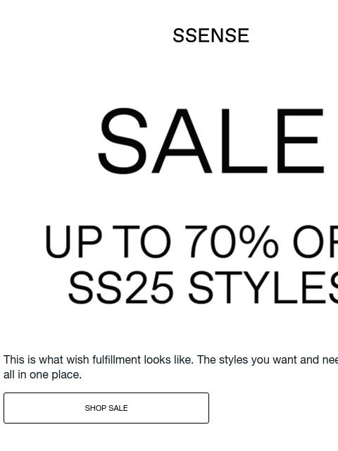 ssense newsletter: The Best Is on Sale