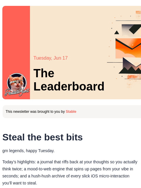 producthunt newsletter: 😸 A journal that talks back